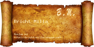 Bricht Milla névjegykártya
